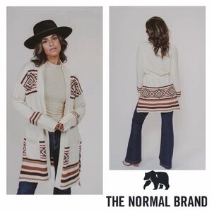 Rare THE NORMAL BRAND 100% Cotton Heritage Belted Cardigan
